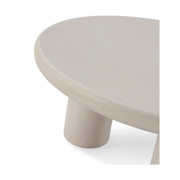 Кремава кръгла масичка за кафе от декор от камък ø 80 cm Iriel – MOME-image-4