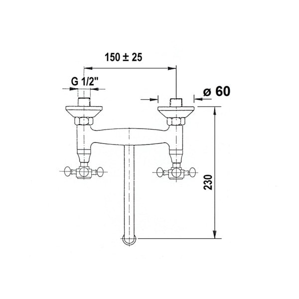 Стенна батерия за мивка в бронзов цвят (1 изход) Antea – Sapho-image-2