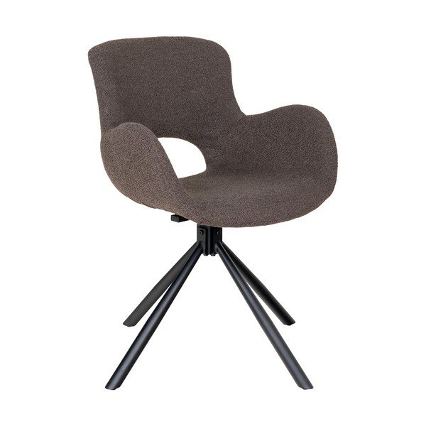 Кафяви тапицирани трапезни столове в комплект с подлакътници 2 бр. Amorim – House Nordic-image-3