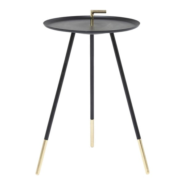 Černý odkládací stolek Kare Design Trampolo, ⌀ 38 cm