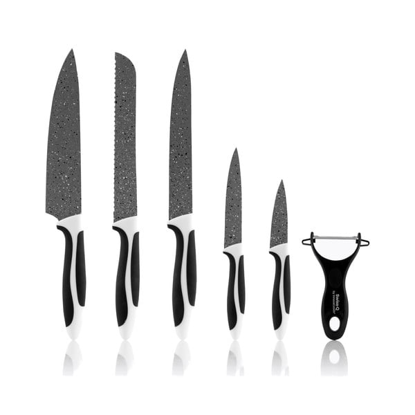 Комплект от 5 ножа от неръждаема стомана и стъргалка Swiss Q - InnovaGoods