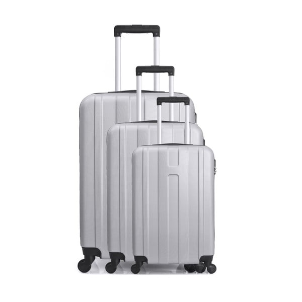 Комплект от 3 бели куфара за пътуване на колелца Atlanta - Hero