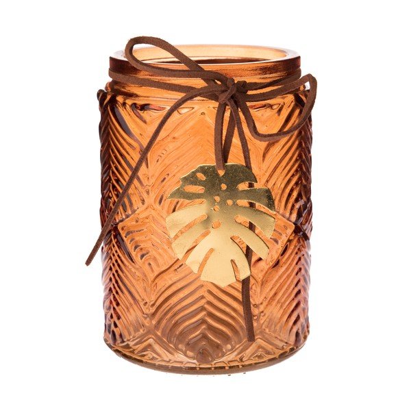 Оранжев стъклен свещник Boho - Dakls