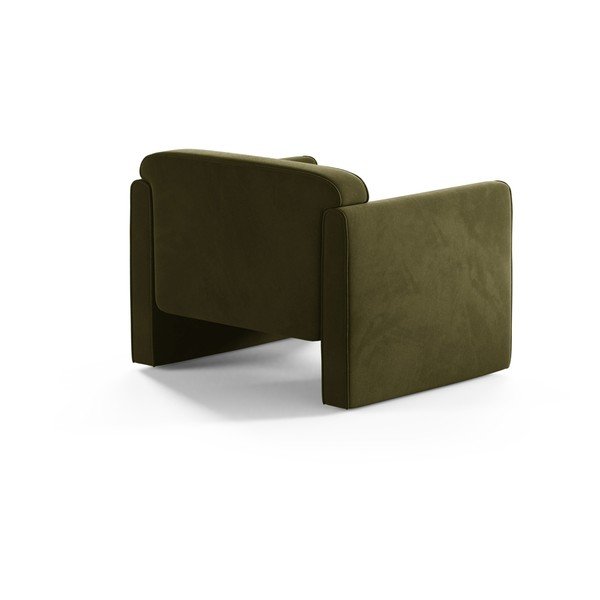 Зелено кадифено кресло Abby – Micadoni -image-2