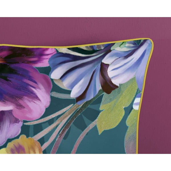 Петролено син чаршаф от органичен памук за единично легло Sunflower, 140 x 200 cm Organic - Descanso-image-3