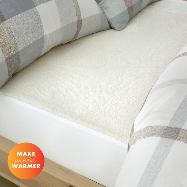 Кремав чаршаф от микрофибър 135x190 cm - Catherine Lansfield-image-1