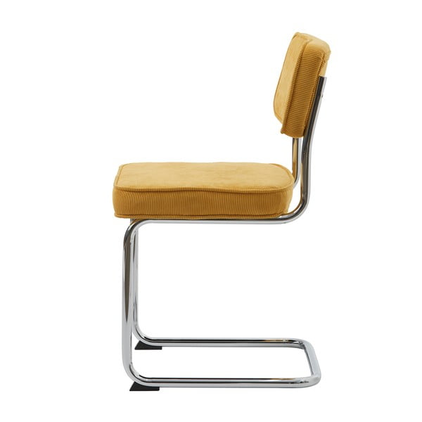 Жълт велурен трапезен стол Rupert – Unique Furniture-image-4