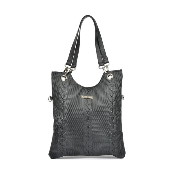 Черна кожена чанта Lidia - Mangotti Bags