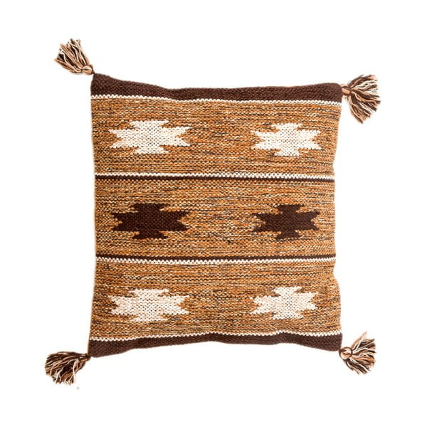 Oranžový ručně tkaný polštář Navaei & Co Kalush Kilim, 45 x 45 cm