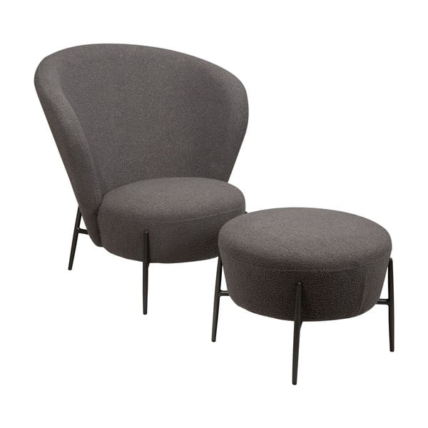 Сиво кресло от плат букле Orbit – DAN-FORM Denmark-image-3