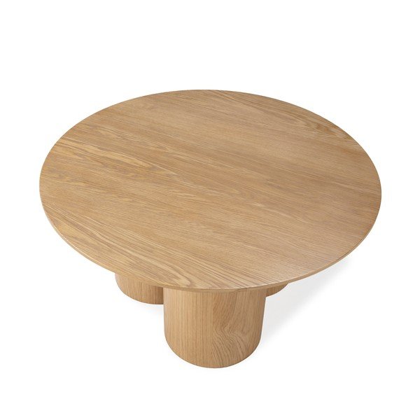 Кръгла масичка за кафе от декор от дъб  в естествен цвят ø 80 cm Lua – MOME-image-4