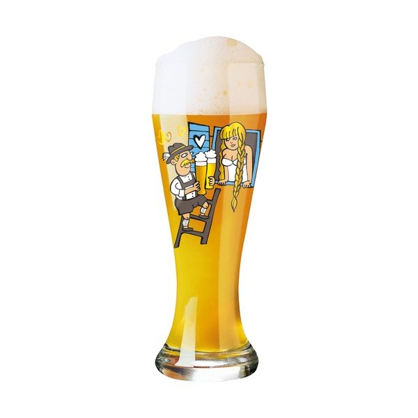 Set pivní sklenice z křišťálového skla a 5 podtácků Ritzenhoff Martina Schlenke, 645 ml