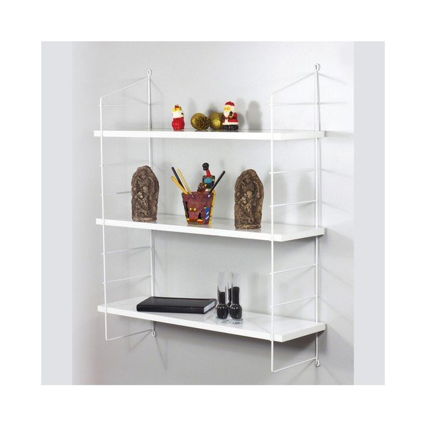 Гланциран бял стенен рафт Armon - Decortie-image-1