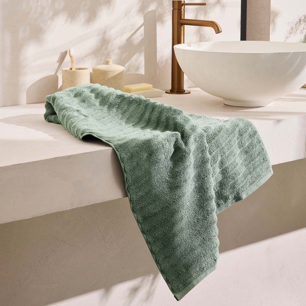 Зелена памучна кърпа от тери 50x90 cm Maya – douceur d'intérieur-image-3