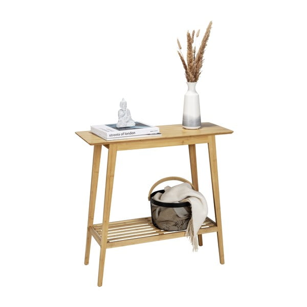 Бамбукова конзолна маса в естествен цвят 30x80 cm Kona - Wenko-image-4