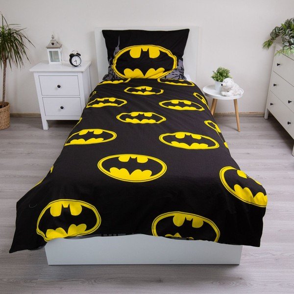 Единично  памучно детско спално бельо 140x200 cm Batman "The Emblem" – Jerry Fabrics-image-2