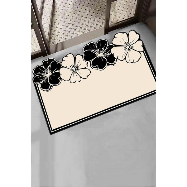 Черен/кремав килим за баня 60x100 cm Morpho – Foutastic-image-1