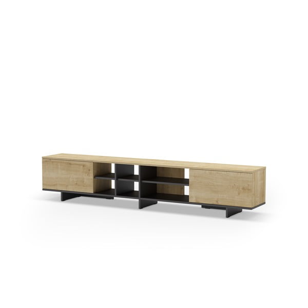 Масичка за телевизор с дъбов декор в естествен цвят 230x44 cm Cequoia - Marckeric-image-3