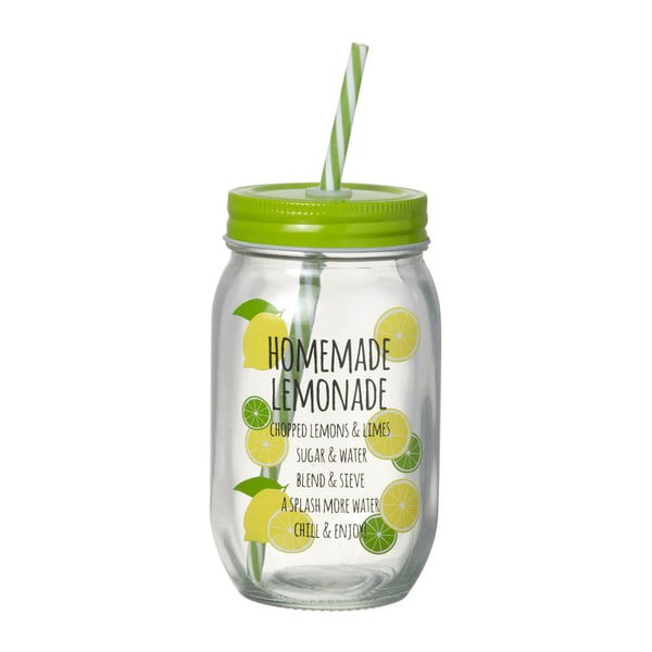 Зелена чаша със сламка Домашна лимонада - Parlane