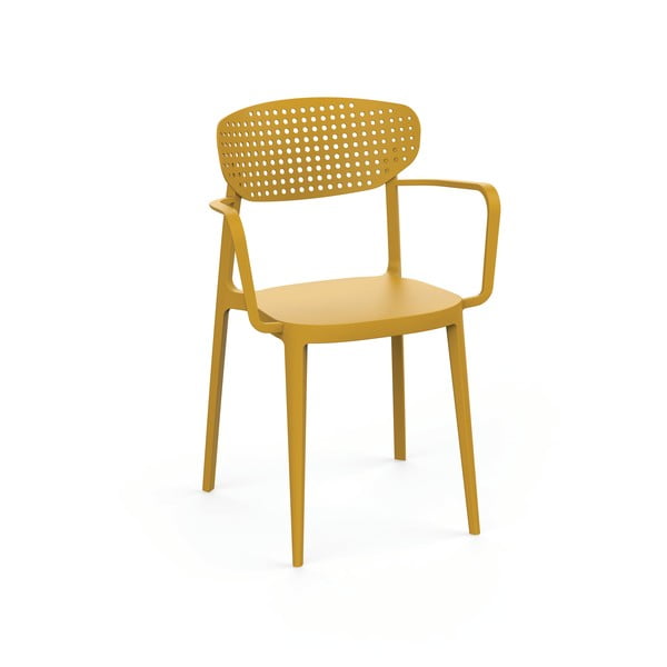 Жълт пластмасов градински стол Aire – Rojaplast