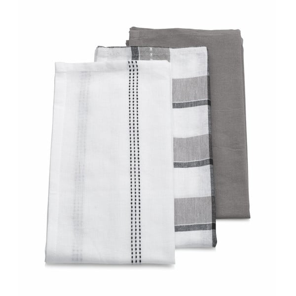 Комплект от 3 сиви памучни кърпи Pasado - Kela