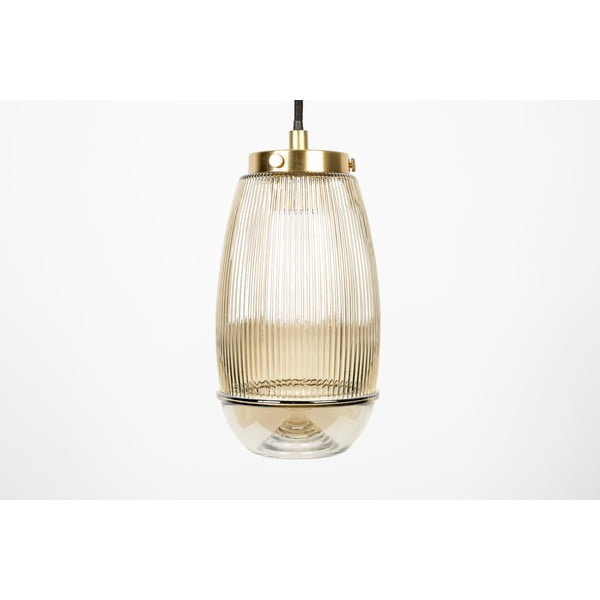 Висяща лампа в златист цвят със стъклен абажур ø 12 cm Robin - White Label-image-2