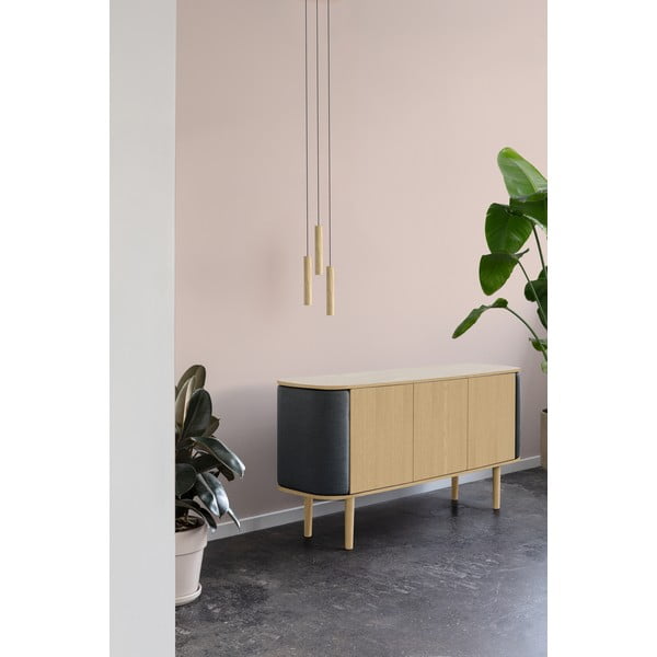 Нисък скрин в сиво-кафяво от дъб 150x75 cm Treasures - UMAGE-image-4