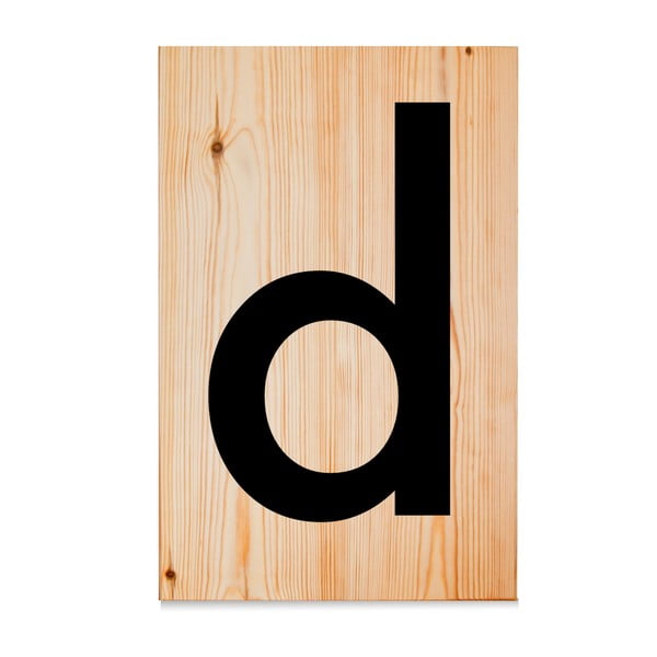 Dřevěná cedule Letters D