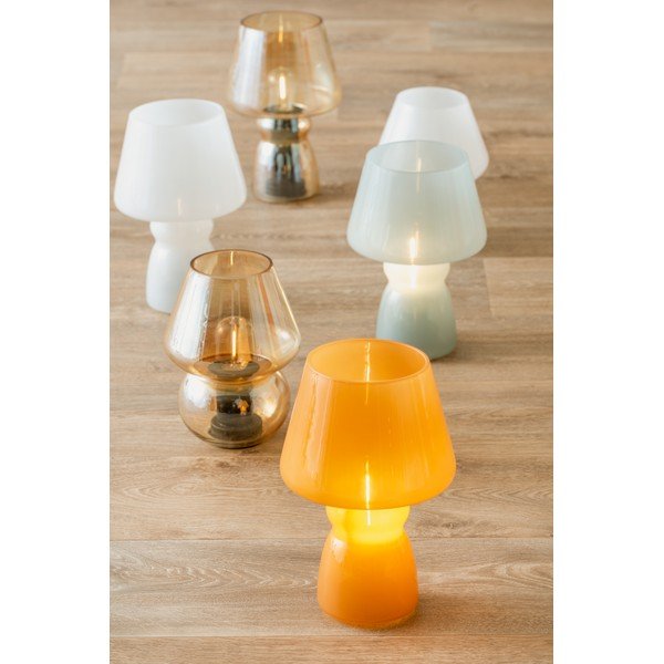 Бяла LED настолна лампа със стъклен абажур (височина 25,5 см) Classic - Leitmotiv-image-2