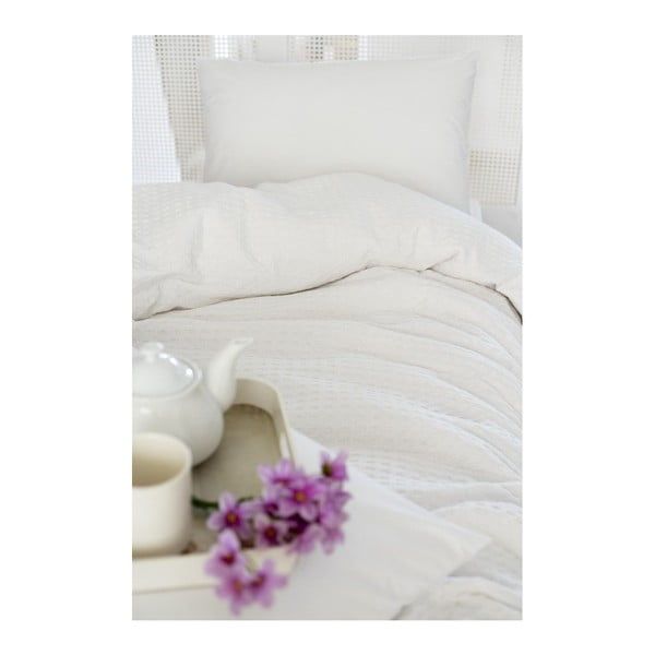 Бяла памучна завивка за двойно легло Pure, 200 x 240 cm - Mijolnir