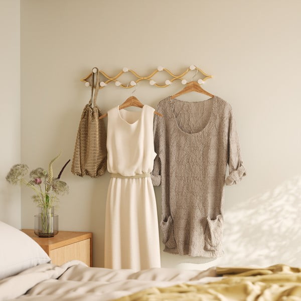 Стенна закачалка от масивно каучуково дърво в естествен цвят Montage – Umbra-image-3