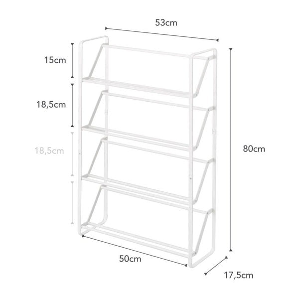 Бяла метална рамка за стойка за обувки - YAMAZAKI-image-2