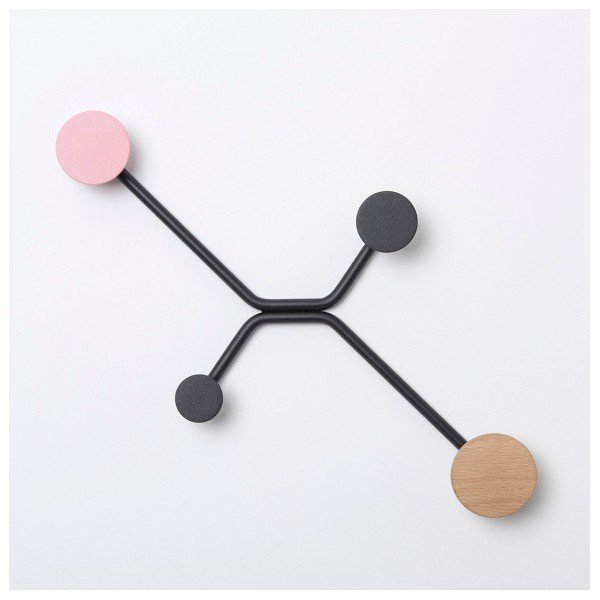 Черна закачалка за стена с розов детайл Hook - Gazzda-image-2