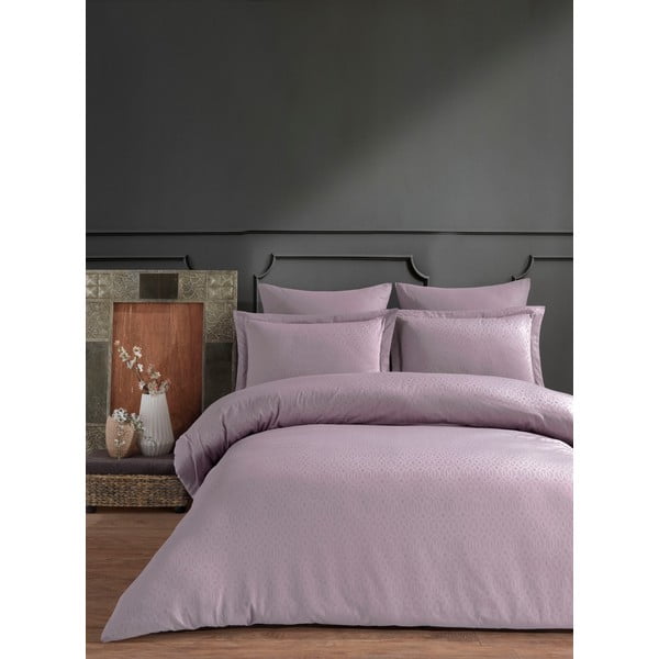 Розов чаршаф за двойно легло с чаршаф от памучен сатен Primacasa на Türkiz , 200 x 220 cm Catena - Mijolnir