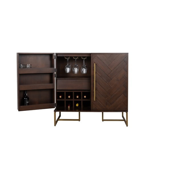 Шкаф за вино от екзотично дърво за 24 бутилки, 100x100 cm Class - Dutchbone-image-3