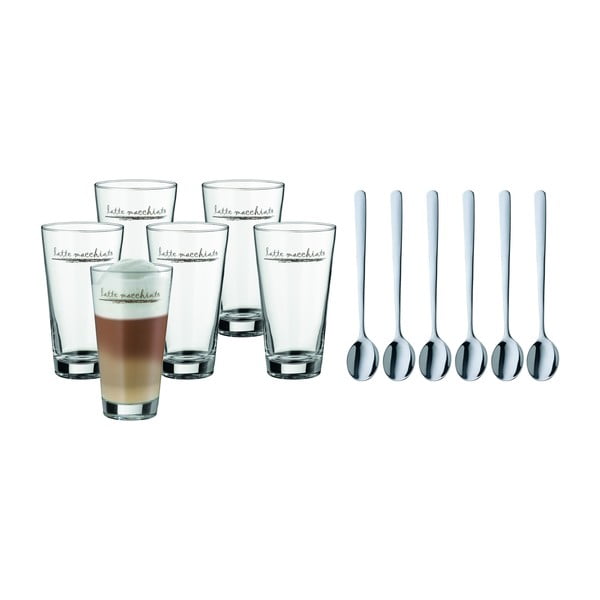 Стъклени чаши с лъжици в сребрист цвят в комплект от 6 броя 280 ml - WMF-image-3