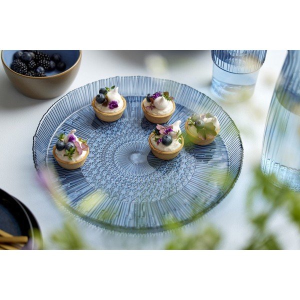 Синя стъклена чиния за сервиране ø 30 cm Kusintha - Bitz-image-1