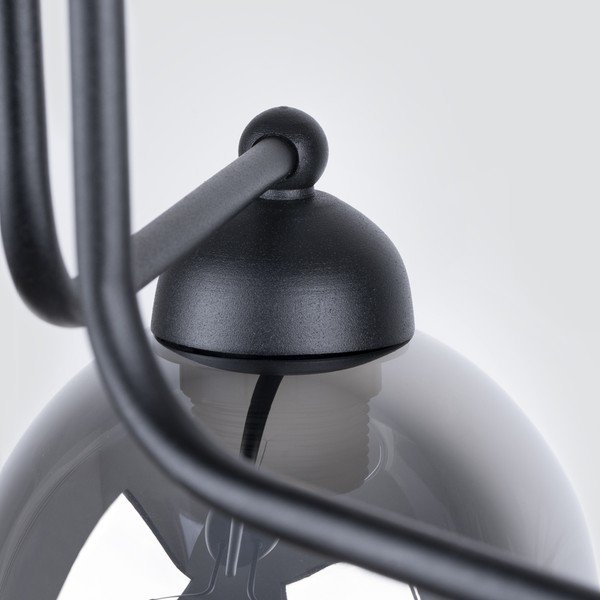 Черно осветително тяло за таван със стъклен абажур 54x54 cm Garten – Sollux-image-3