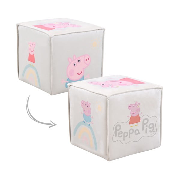 Бял кадифен детски пуф Peppa Pig – Roba-image-2