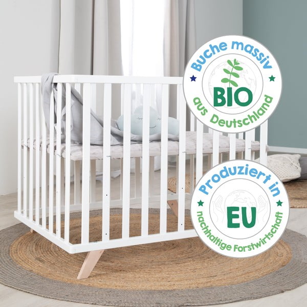 Кошара за игра от масивен бук с регулируема височина 75x100 cm в естествен цвят Lil Planet – Roba-image-4