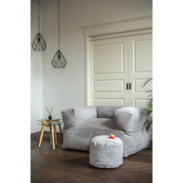 Светлосив пуф от букле MooG – SLOWDOWN-image-1