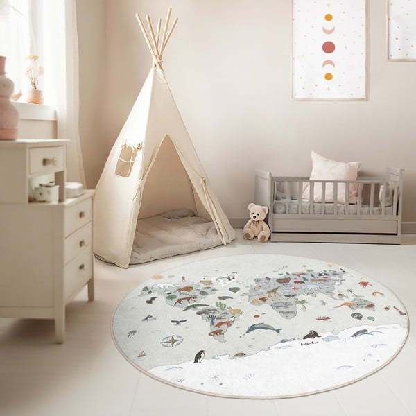 Детско килимче за игра подходящо за пране ø100 cm Big World – Mila Home-image-2