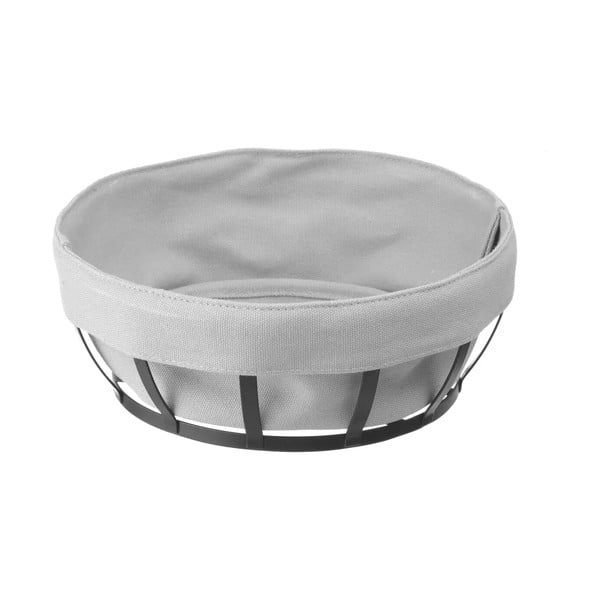 Черно-сива кошница за хляб с текстилна подплата, ø 22 cm - Hendi