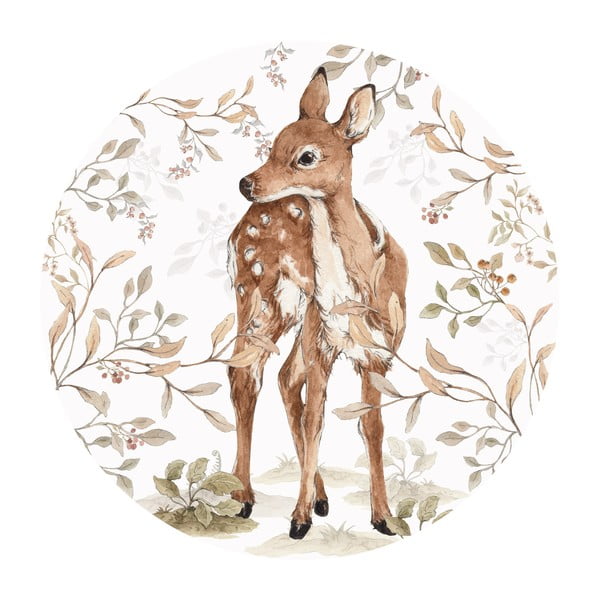 Стикер за стена за деца Елен в кръг, ø 150 cm Dear in a Circle - Dekornik