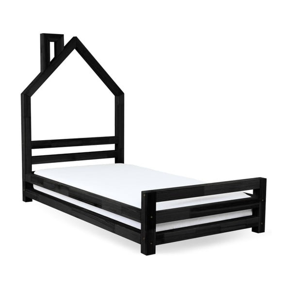Детско легло от черен смърч Wally, 90 x 200 cm - Benlemi
