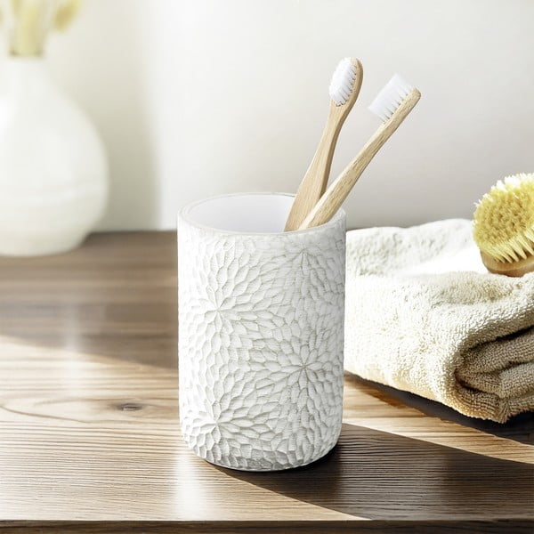 Чаша за четки за зъби от полиресин в бял и златист цвят Montalfano – Wenko-image-1