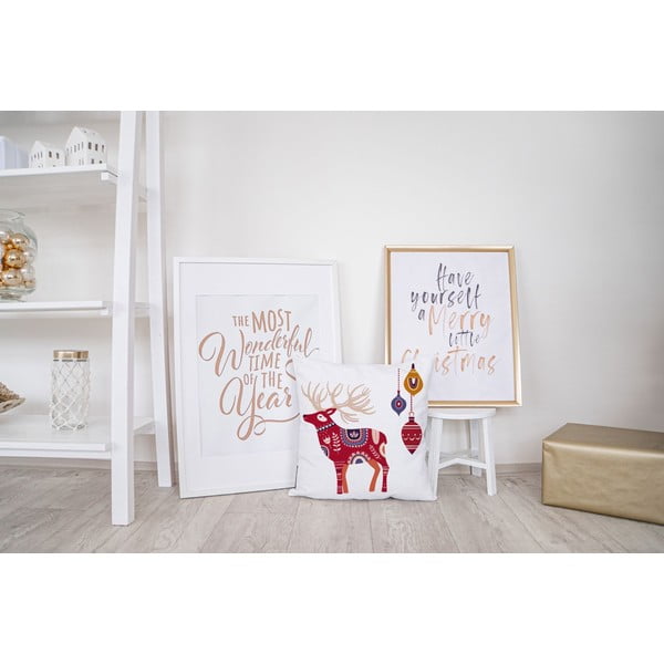 Коледна възглавница с памучна калъфка Folk, 45 x 45 cm Folk Christmas - Butter Kings-image-1