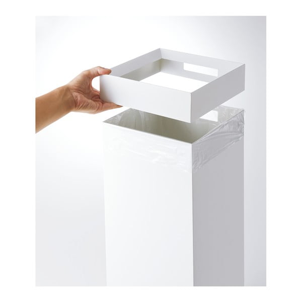 Бял метален контейнер за отпадъци 27 L Tall - YAMAZAKI-image-4