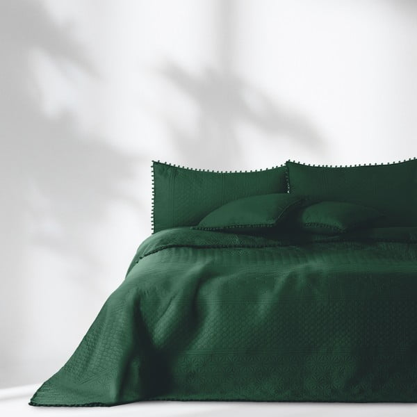 Бутилково зелена покривка за легло , 220 x 240 cm Meadore - AmeliaHome