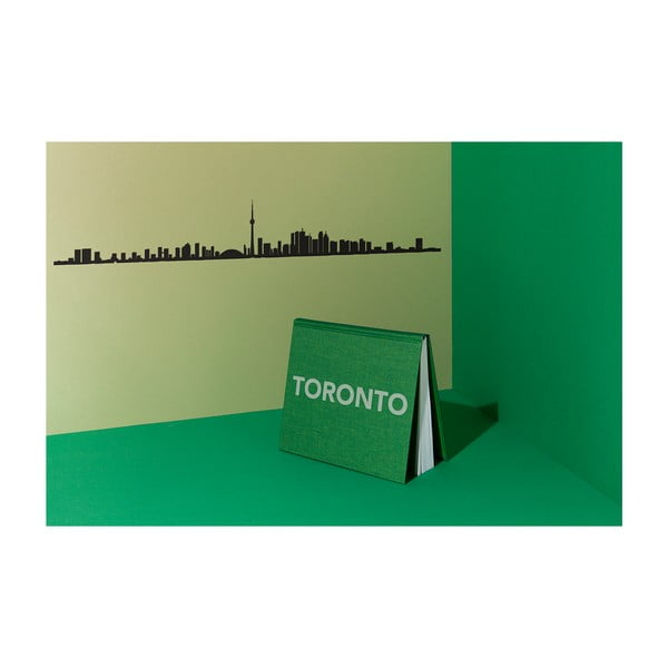 Черна декорация за стена със силует на град Торонто XL - The Line